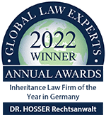 Dr. Hosser - Rechtsanwalt - 2022 GLE Awards Winner - Inheritance Law Firm of the Year in Germany